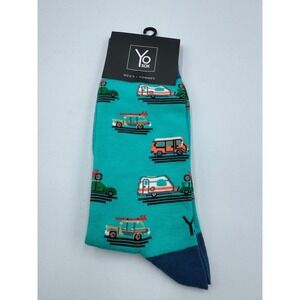 NWT Yo Sox Crew Socks Men 7-12 Sea Green Turquoise Ambulance Winter Cozy Comfort